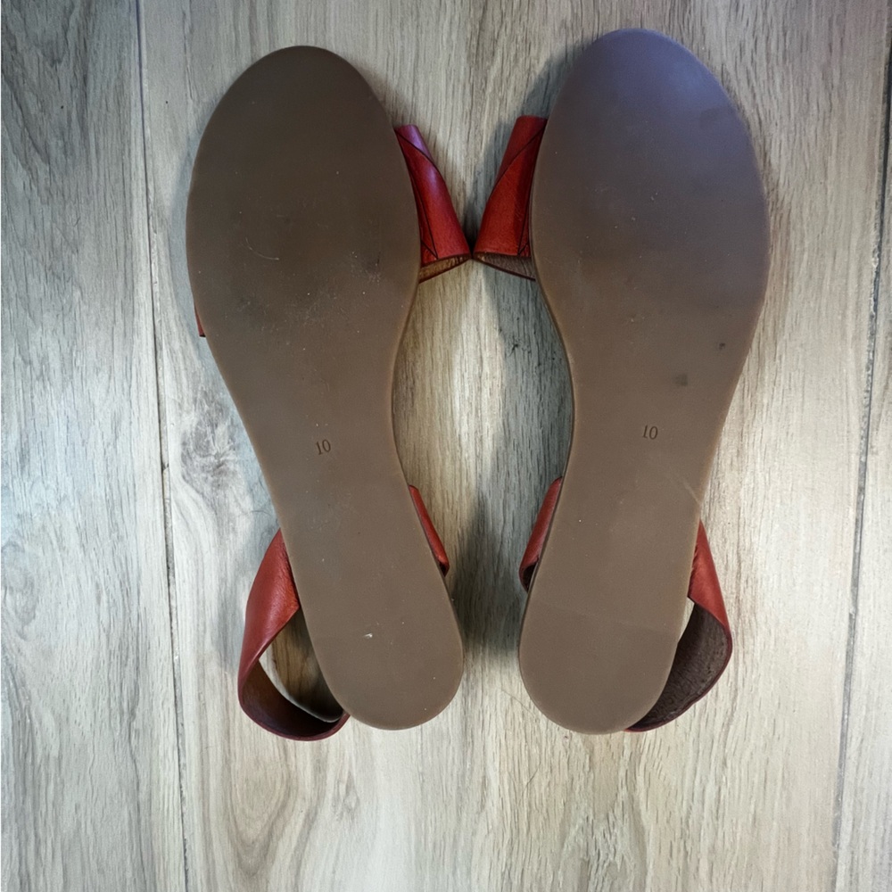 Madewell Dusty Red Leather Slingback Sandals - Picture 5 of 5